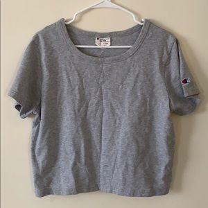 Champion grey oversized crop top t-shirt in size L